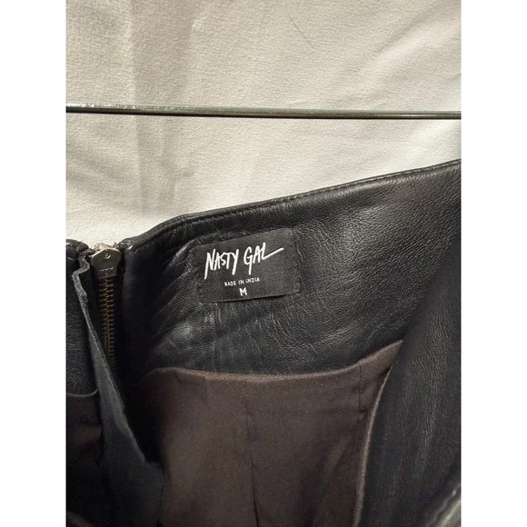 Nasty Gal Embellished Beaded Genuine Leather Mini Skirt - Picture 6 of 7